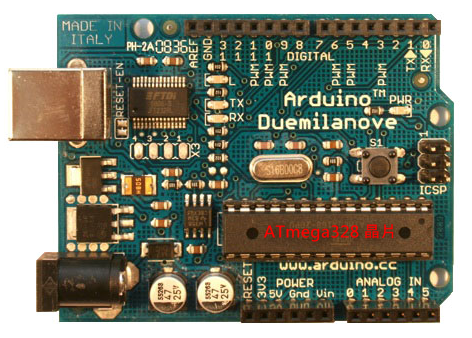 ▲ Arduino Duemilanove w/ ATmega328