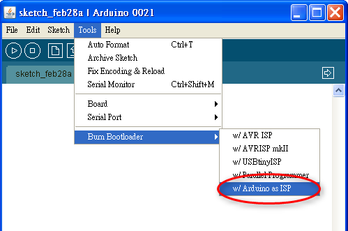 ▲ 選 w/ Arduino as ISP