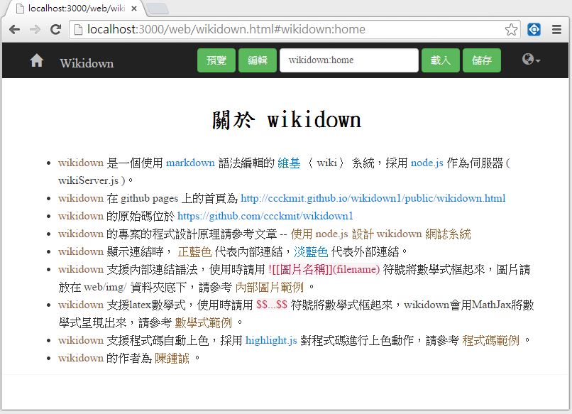 圖、wikidown 的顯示畫面